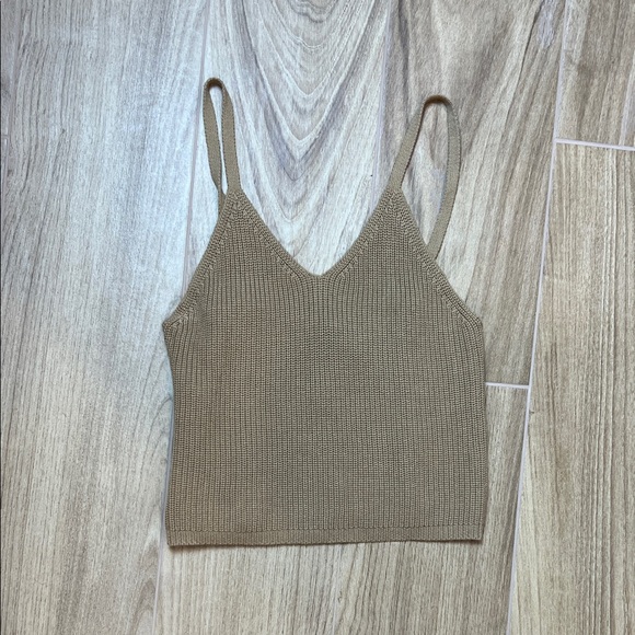 Frye Tops - Frye‎ Tan Knit Cotton Tank Top